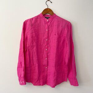 Lauren Ralph Lauren Women's Pink Linen Blouse, Size Medium